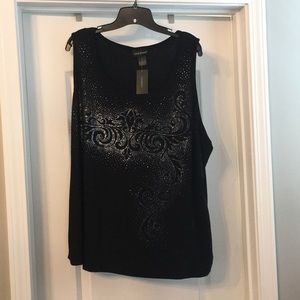 NWT black Lane Bryant shirt w/ sparkly beading